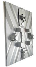 Abstract painting in silvers