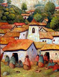 Andean Village by Hugo Lecaros
