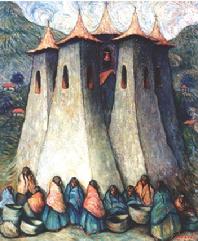 Peruvian Painter Hugo Lecaros Oil Painting