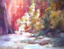 Watercolor painting at Iguana Galleries