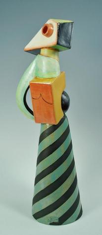 abstracted woman figure in ceramic by Janet Bajorek