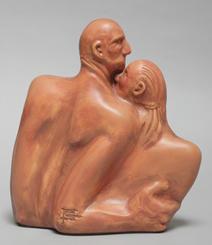 Sculpture of Aged Couple by Janet Fullmer Bajorek