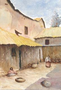 watercolor painting by Hugo Lecaros