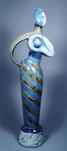abstract figure in clay