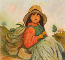 Peruvian Girl Oil Painting