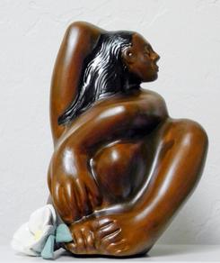 Sculpture of Tahitian Woman by Janet Bajorek