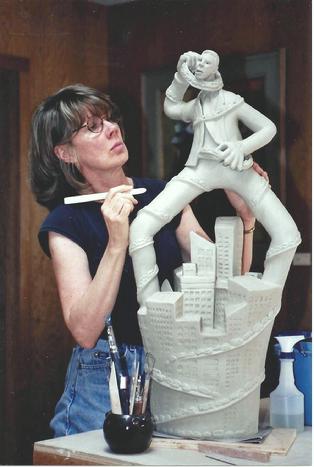 Janet Fullmer Bajorek sculpting ceramic sculpture