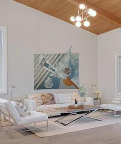 Abstract Recycled Wood Wall Sculpture