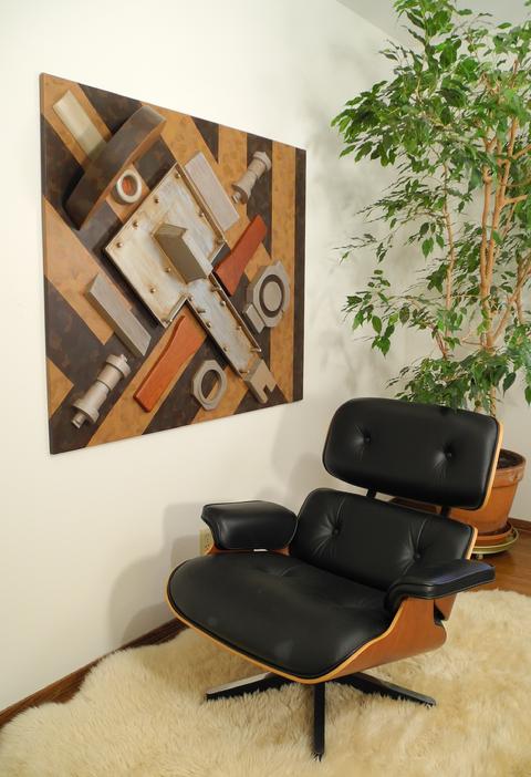 Wood Assemblage Art wall hanging